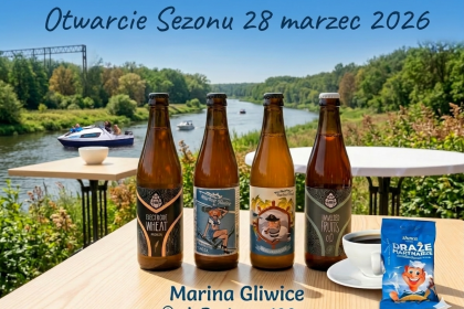 Otwarcie sezonu 2026 Marina Gliwice kawiarnia i motorówki
